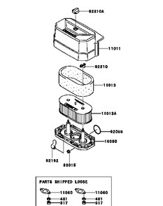 Part Location Diagram of KM-11011-7046 MTD Case-Air Filter